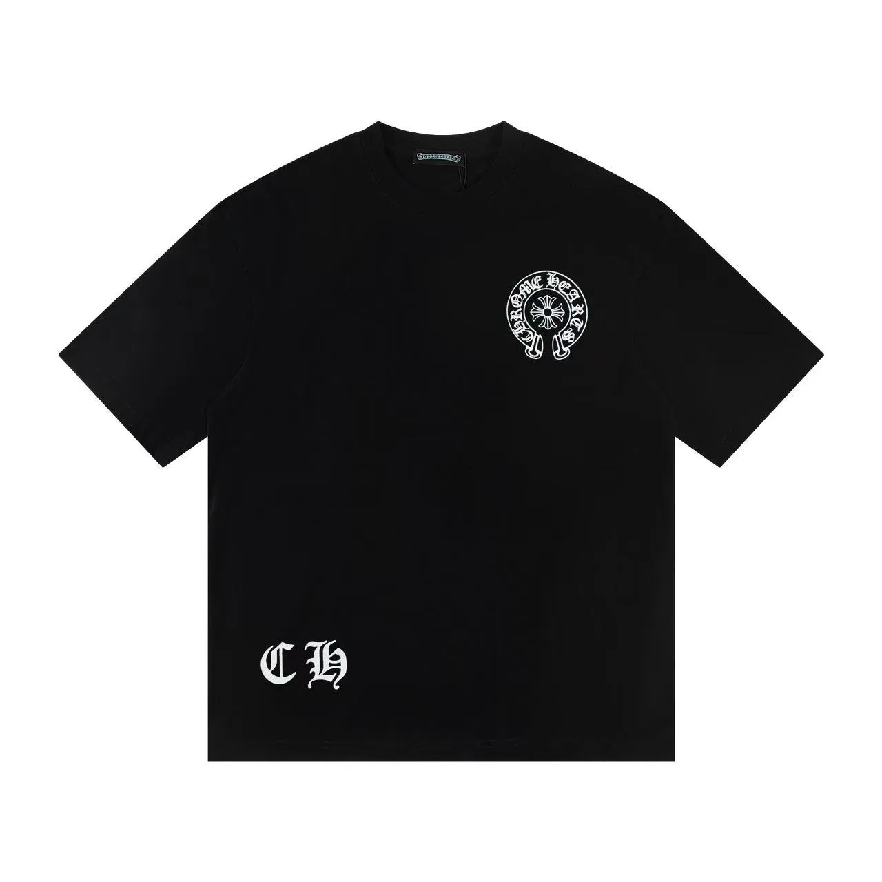 🅿️160 Style: 2025 new Croix Heart short-sleeved T-shirt Material: High version 300g double yarn combed cotton Size: S～XL Color: Black Style number: Z011